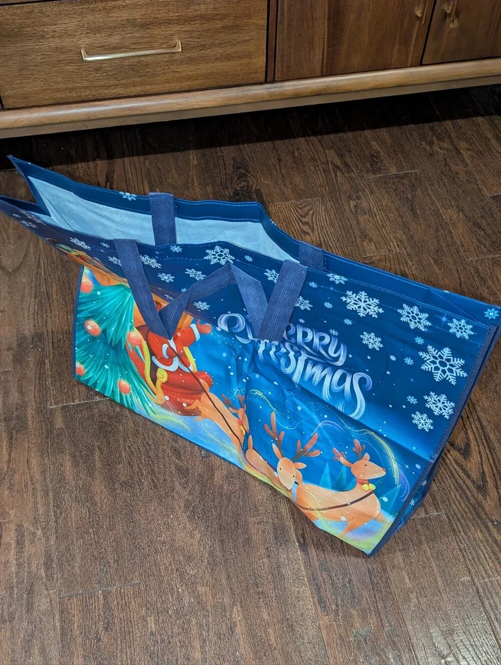 Bundle of Reusable Bags with Christmas Print
